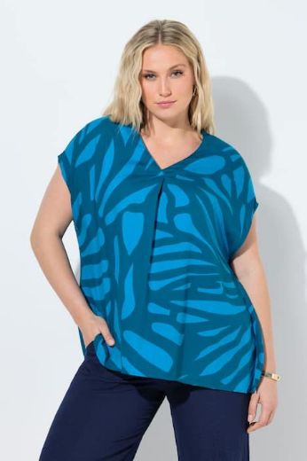 Plus size veliki brojevi Tunika kratkih rukava šireg kroja za punije