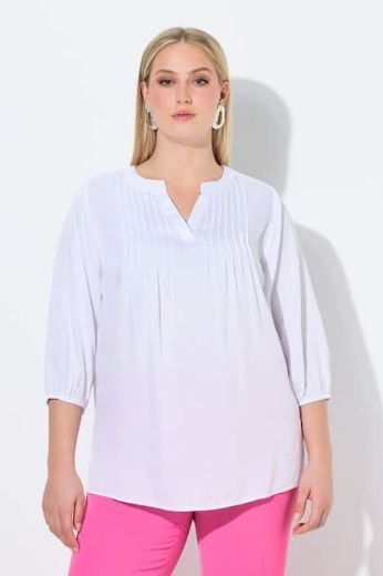 Plus size veliki brojevi Bluza 3/4 rukavi s naborima za punije