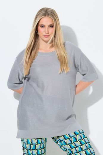 Plus size veliki brojevi Pulover kratkih rukava šireg kroja za punije