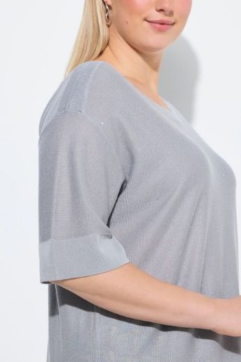 Plus size veliki brojevi Pulover kratkih rukava šireg kroja za punije