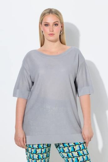 Plus size veliki brojevi Pulover kratkih rukava šireg kroja za punije