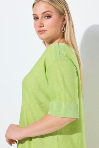 Plus size veliki brojevi Pulover kratkih rukava šireg kroja za punije