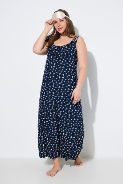 Veliki brojevi Spavaćica bez rukava okruglog izreza moda za punije