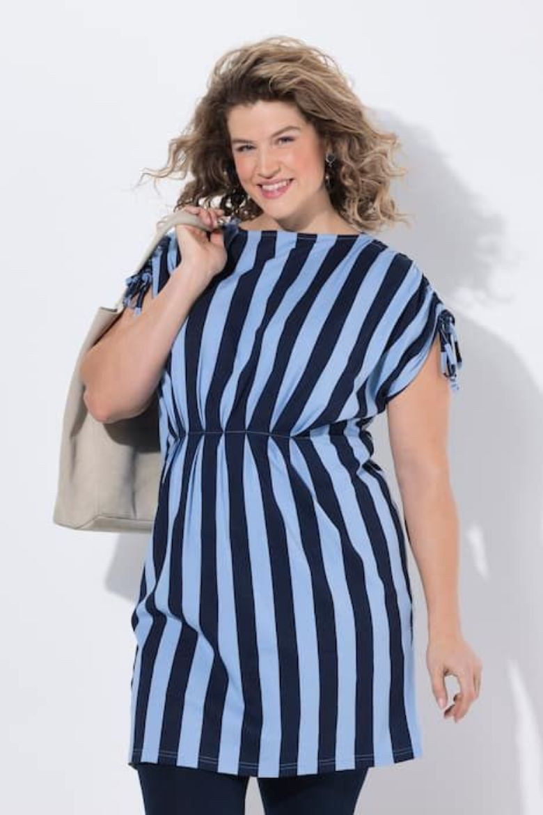 Plus size veliki brojevi Tunika bez rukava prugasta za punije