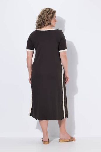 Plus size veliki brojevi Haljina bez rukava s ukrasnim obrubom za punije