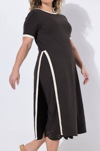 Plus size veliki brojevi Haljina bez rukava s ukrasnim obrubom za punije