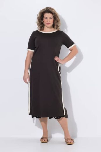 Plus size veliki brojevi Haljina bez rukava s ukrasnim obrubom za punije