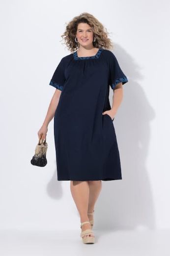 Plus size veliki brojevi Haljina midi kratkih rukava za punije