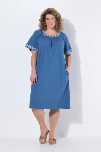 Plus size veliki brojevi Haljina midi kratkih rukava za punije