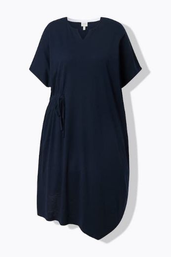 Plus size veliki brojevi Haljina midi kratkih rukava pamučna za punije