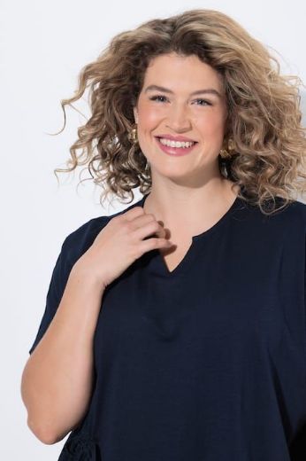 Plus size veliki brojevi Haljina midi kratkih rukava pamučna za punije