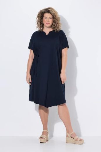 Plus size veliki brojevi Haljina midi kratkih rukava pamučna za punije