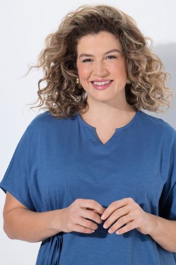 Plus size veliki brojevi Haljina midi kratkih rukava pamučna za punije