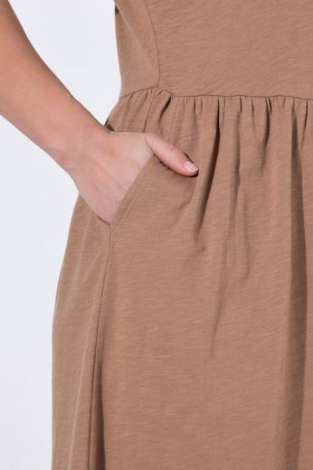 Plus size veliki brojevi Haljina midi kratkih rukava s ukrasima pamučna za punije