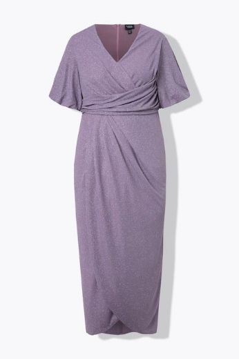 Plus size veliki brojevi Haljina maxi kratkih rukava omotanog izgleda za punije