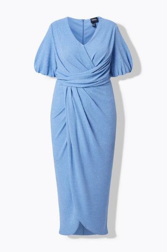 Plus size veliki brojevi Haljina maxi kratkih rukava omotanog izgleda za punije