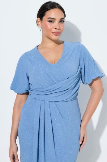 Plus size veliki brojevi Haljina maxi kratkih rukava omotanog izgleda za punije