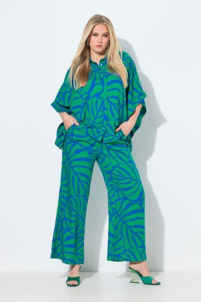 Plus size veliki brojevi Hlače širokih nogavica elastičnog struka za punije