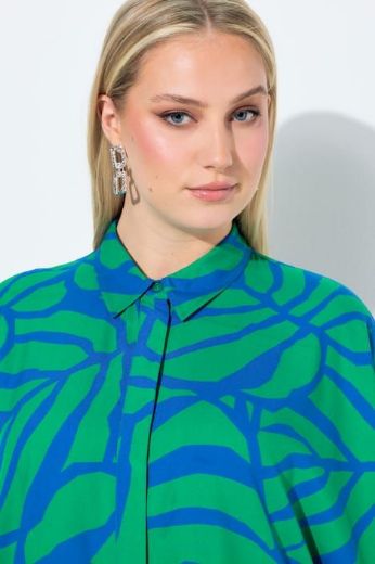 Plus size veliki brojevi Bluza 3/4 rukava šireg kroja s kragnom za punije