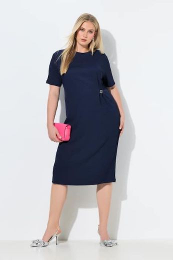 Plus size veliki brojevi Haljina midi kratkih rukava za punije