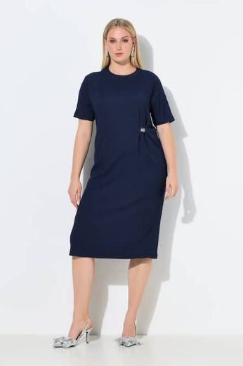 Plus size veliki brojevi Haljina midi kratkih rukava za punije