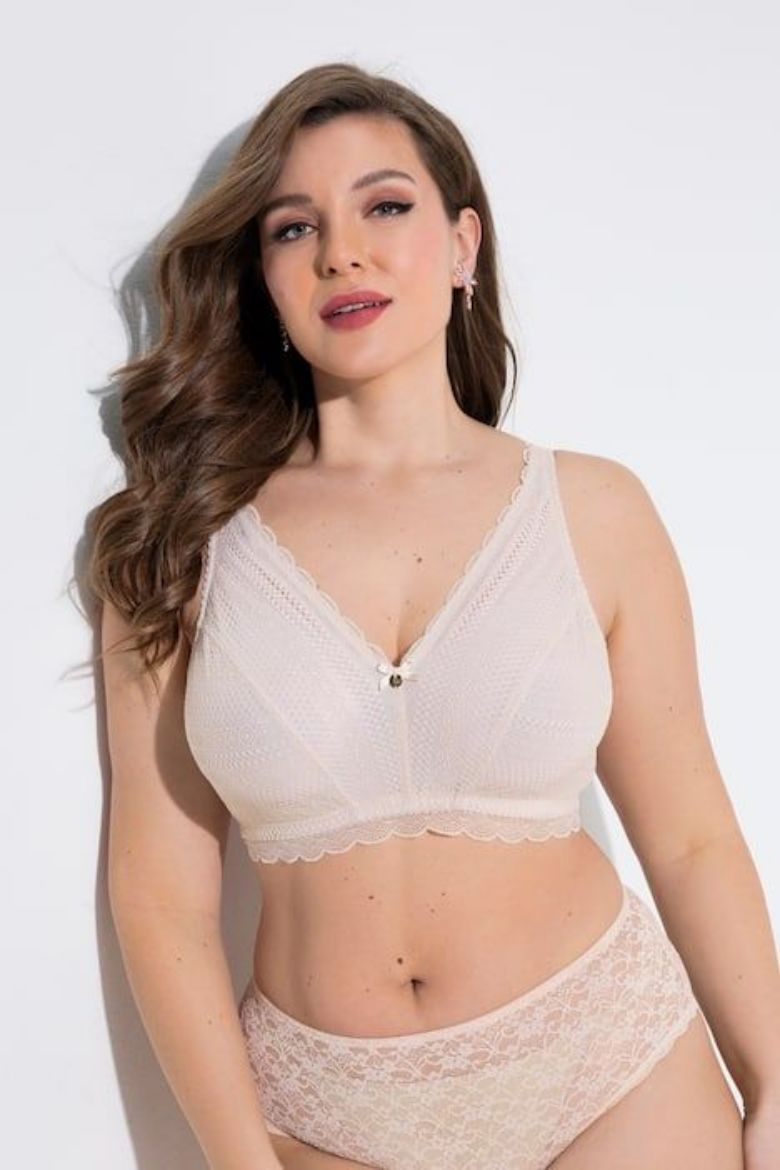Plus size veliki brojevi Grudnjak bez žice s dodatkom čipke za punije