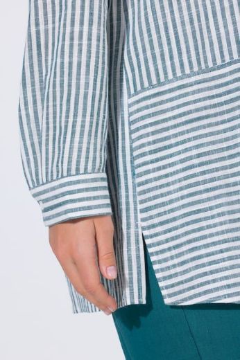 Plus size veliki brojevi Bluza od mješavine lana dužeg kraja za punije