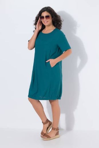 Plus size veliki brojevi Haljina midi kratkih rukava A kroja za punije