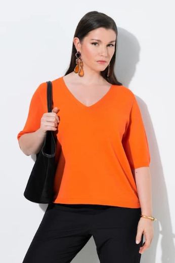 Plus size veliki brojevi Pulover polu rukava V ovratnika za punije