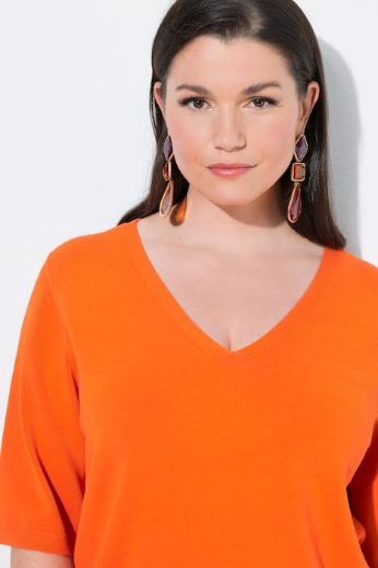 Plus size veliki brojevi Pulover polu rukava V ovratnika za punije