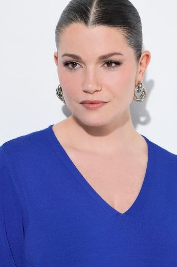 Plus size veliki brojevi Pulover polu rukava V ovratnika za punije