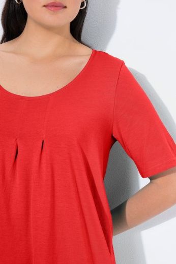 Plus size veliki brojevi Majica s naborima duži model za punije