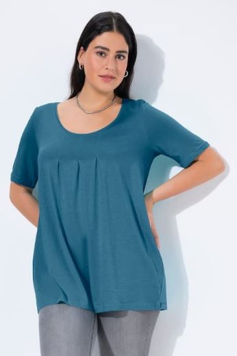 Plus size veliki brojevi Majica s naborima duži model za punije