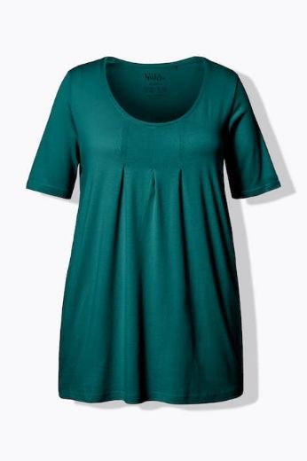 Plus size veliki brojevi Majica s naborima duži model za punije