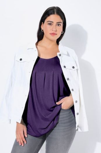 Plus size veliki brojevi Majica s naborima duži model za punije