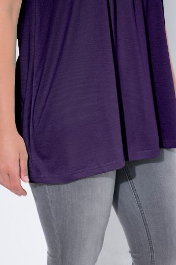 Plus size veliki brojevi Majica s naborima duži model za punije