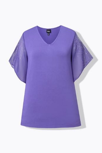Plus size veliki brojevi Bluza svečana s ukrasima na rukavima za punije
