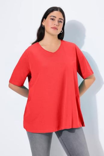 Plus size veliki brojevi Majica V izreza A kroja kratkih rukava za punije