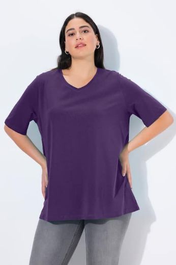 Plus size veliki brojevi Majica V izreza A kroja kratkih rukava za punije