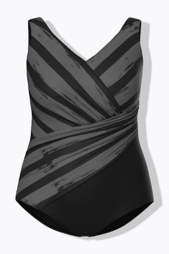 Plus size veliki brojevi Kupaći kostim jednodijelni s prugama za punije