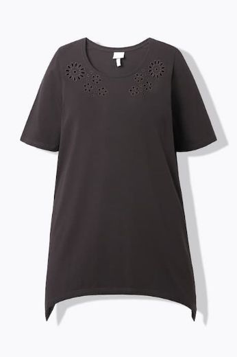 Plus size veliki brojevi Majica kratkih rukava asimetrična s ukrasnim vezom za punije