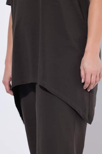 Plus size veliki brojevi Majica kratkih rukava asimetrična s ukrasnim vezom za punije