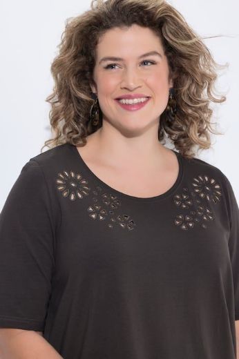 Plus size veliki brojevi Majica kratkih rukava asimetrična s ukrasnim vezom za punije