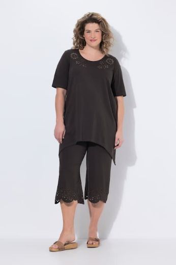 Plus size veliki brojevi Majica kratkih rukava asimetrična s ukrasnim vezom za punije