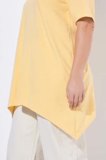 Plus size veliki brojevi Majica kratkih rukava asimetrična s ukrasnim vezom za punije