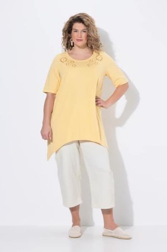 Plus size veliki brojevi Majica kratkih rukava asimetrična s ukrasnim vezom za punije