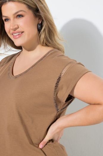 Plus size veliki brojevi Majica kratkih rukava V ovratnika za punije