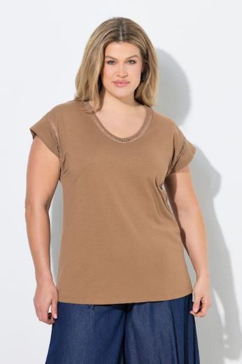 Plus size veliki brojevi Majica kratkih rukava V ovratnika za punije