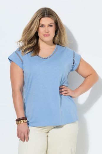 Plus size veliki brojevi Majica kratkih rukava V ovratnika za punije