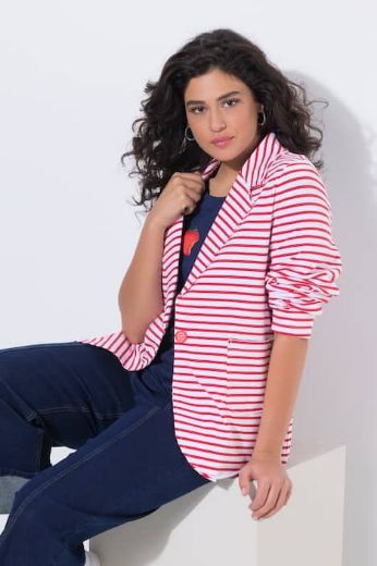 Plus size veliki brojevi Sako na pruge za punije